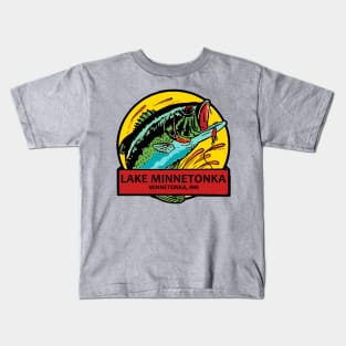 Vintage Style Lake Minnetonka Minnesota Decal Kids T-Shirt